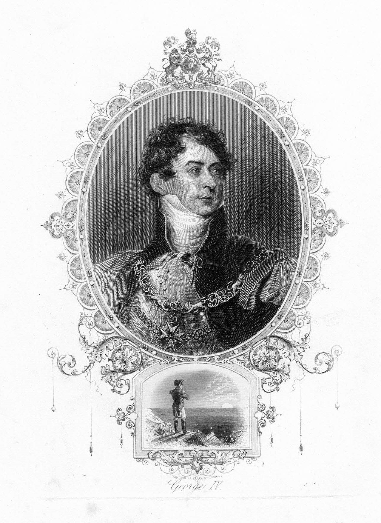 King George IV portrait antique print