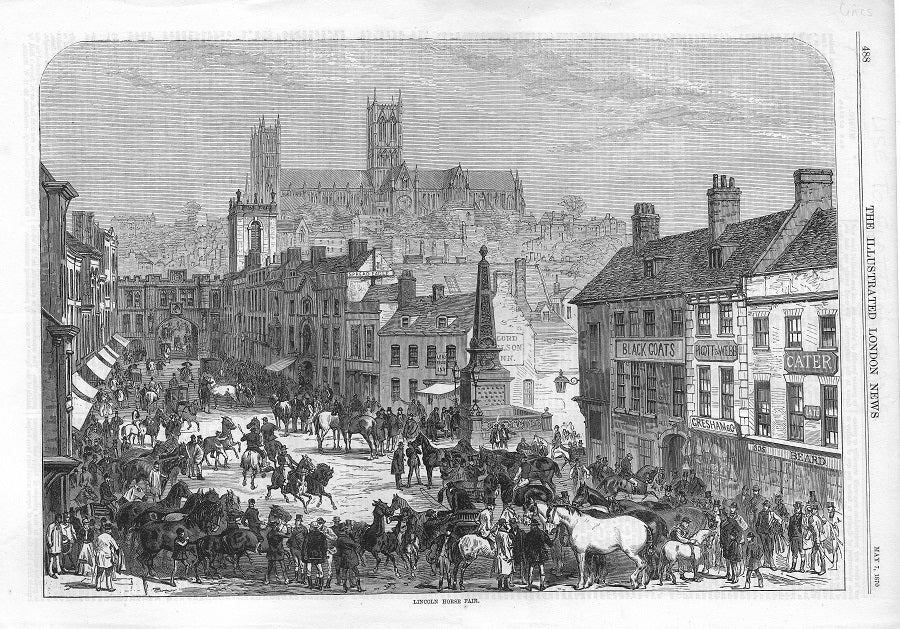 Lincoln Horse Fair antique print published 1870