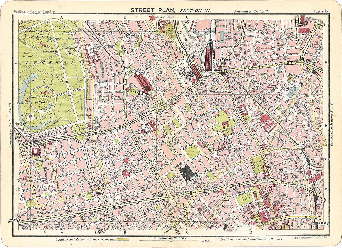 London Westminster Camden antique map