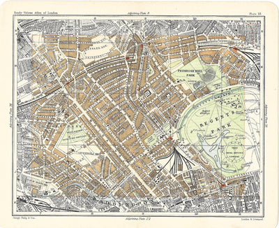 Maida Vale antique map 1902