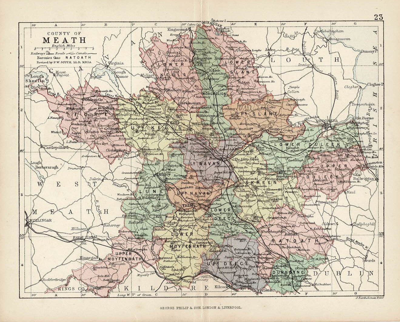 Meath Ireland antique map published 1882 – Maps and Antique Prints