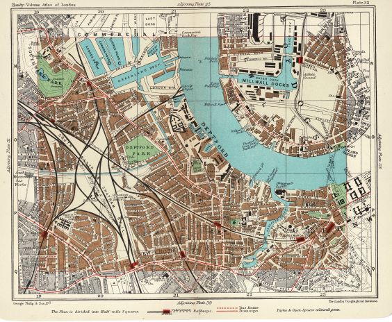 Millwall and Surrey Docks original antique map 1907 – Maps and Antique ...