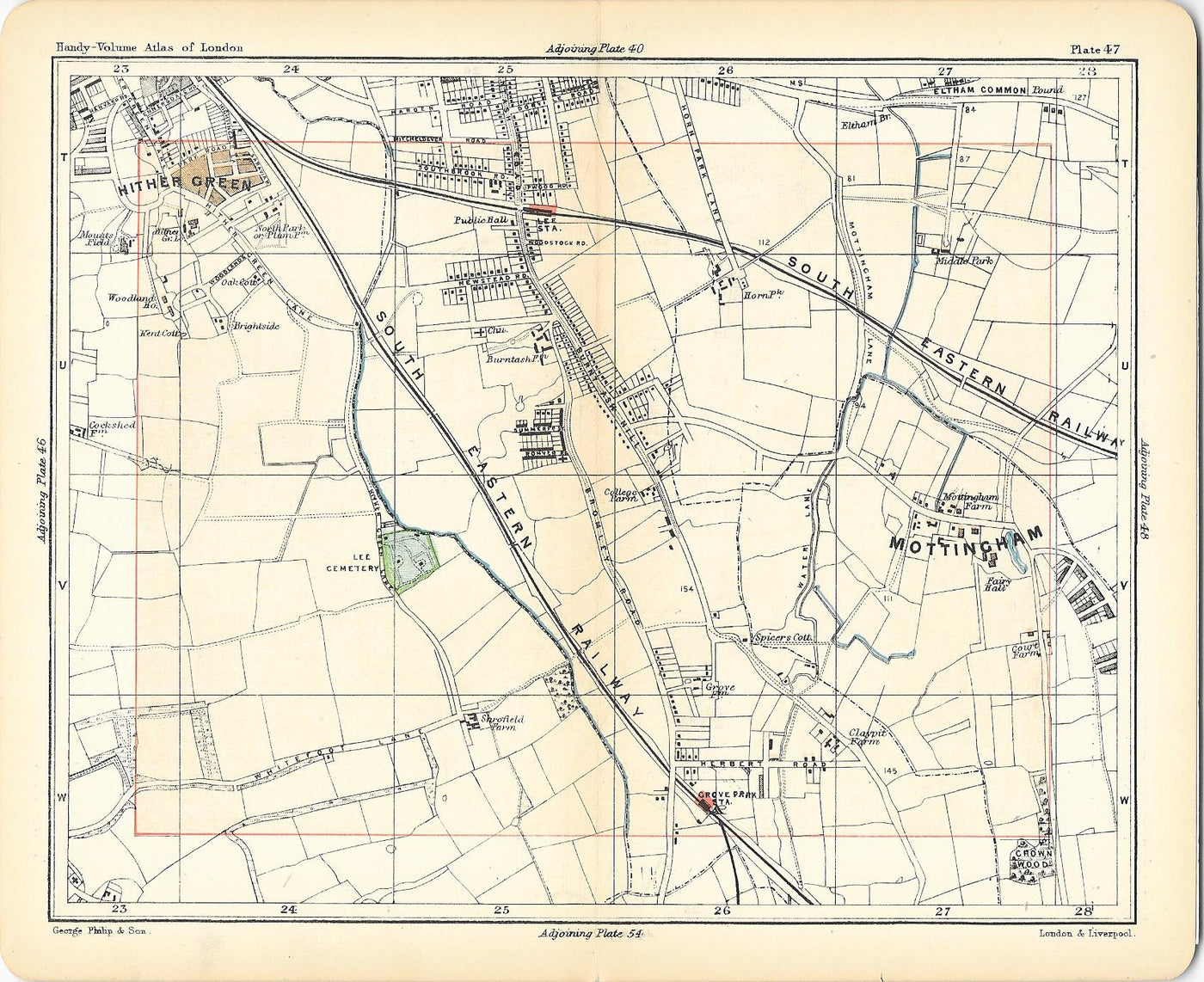 Mottingham antique map 1891