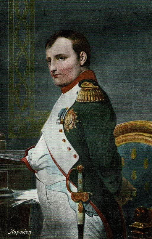 Napoleon Bonaparte portrait antique postcard – Frontispiece_Maps