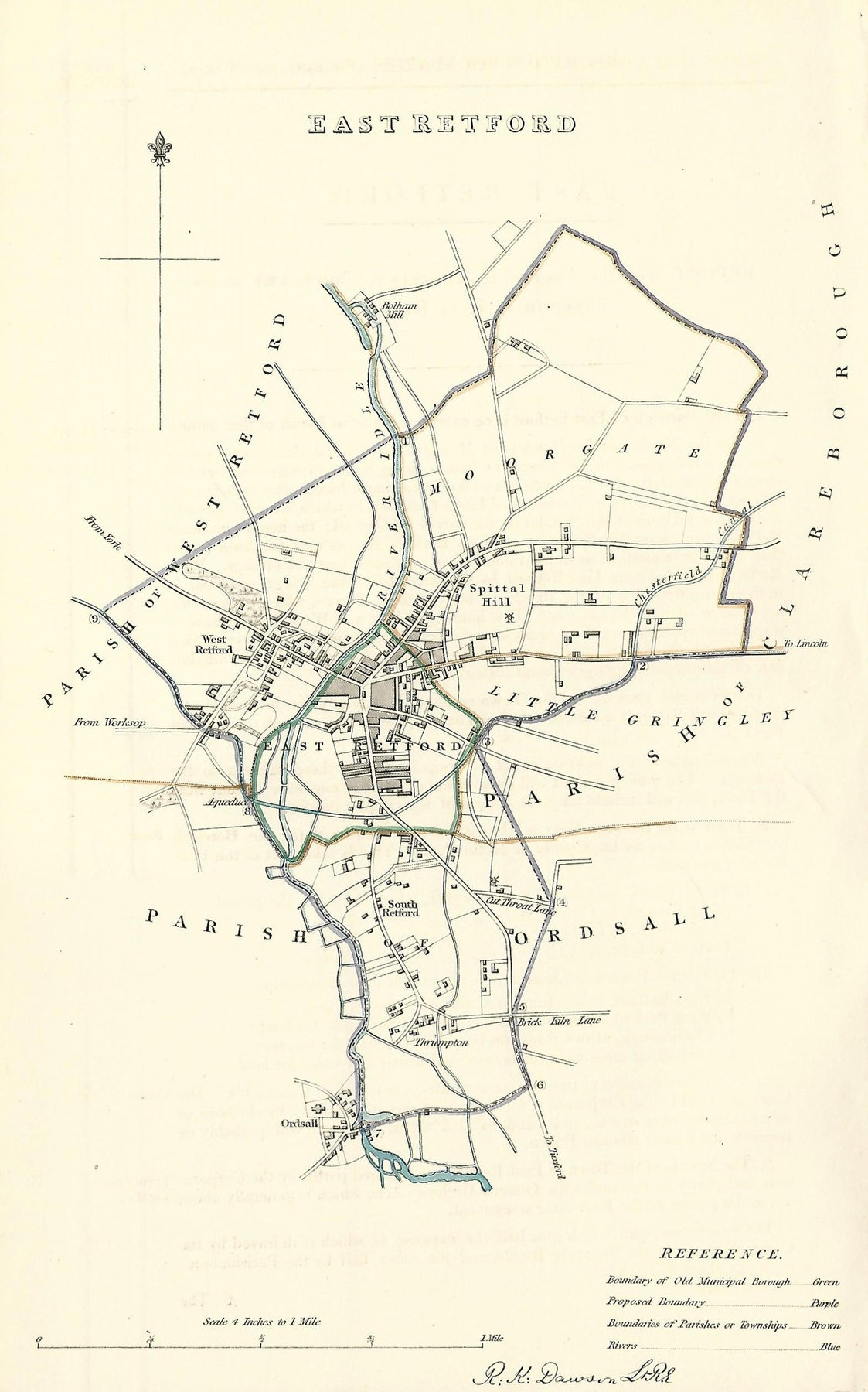 Retford Nottinghamshire Boundary Commission antique map 1837 – Maps and ...