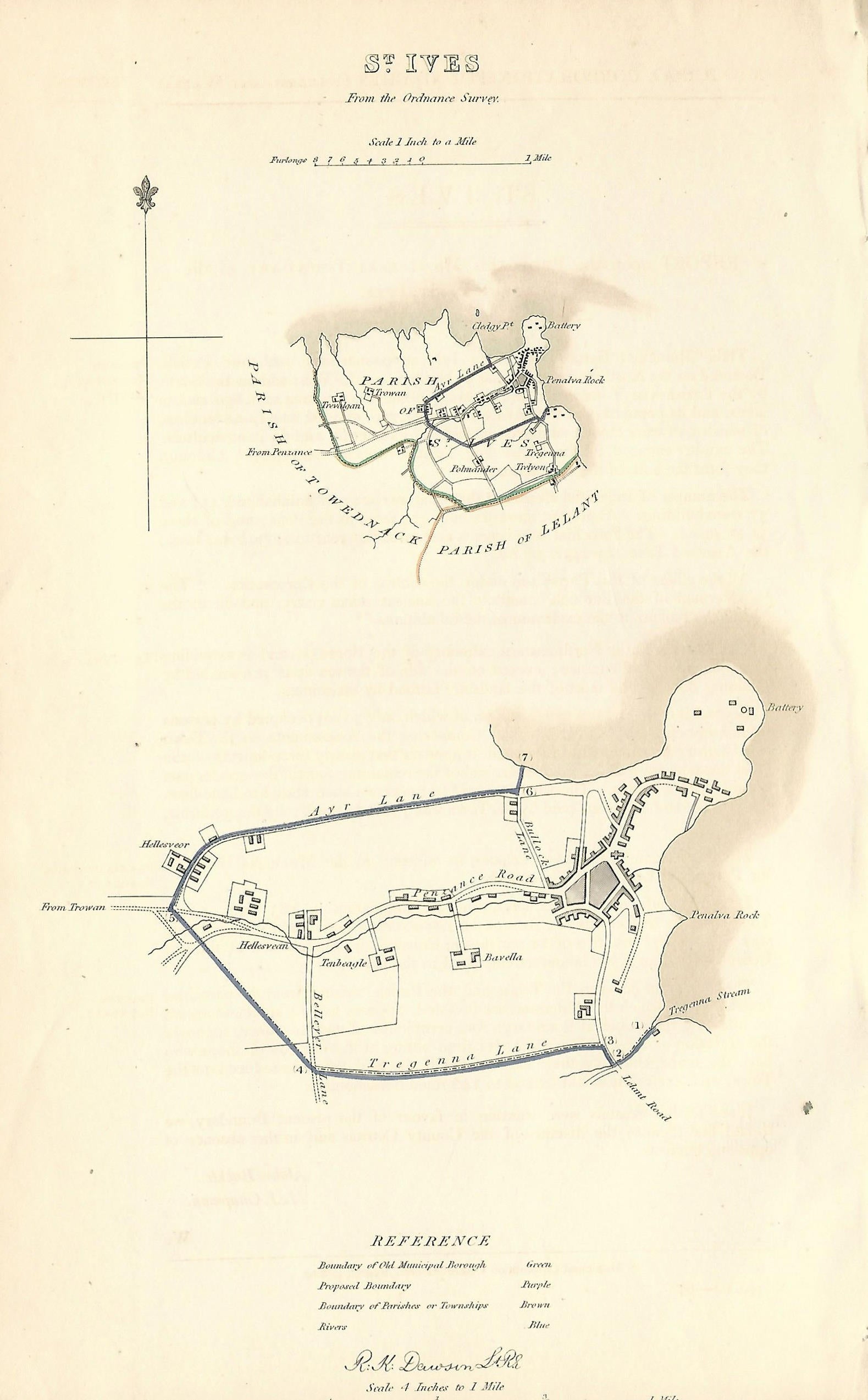 St Ives Cornwall antique map Boundary Commission 1837 – Frontispiece_Maps