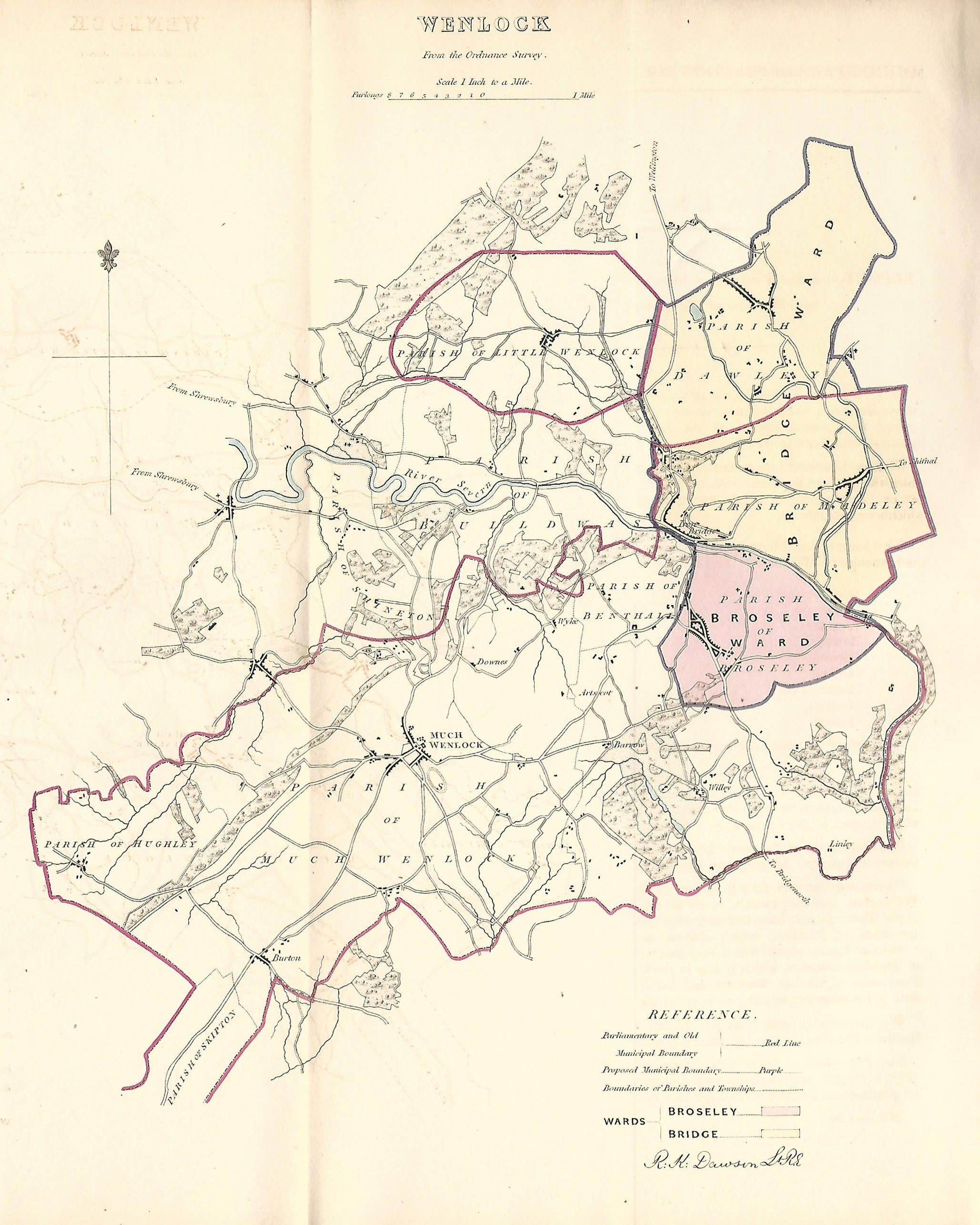 Wenlock Shropshire antique map Boundary Commission – Maps and Antique ...