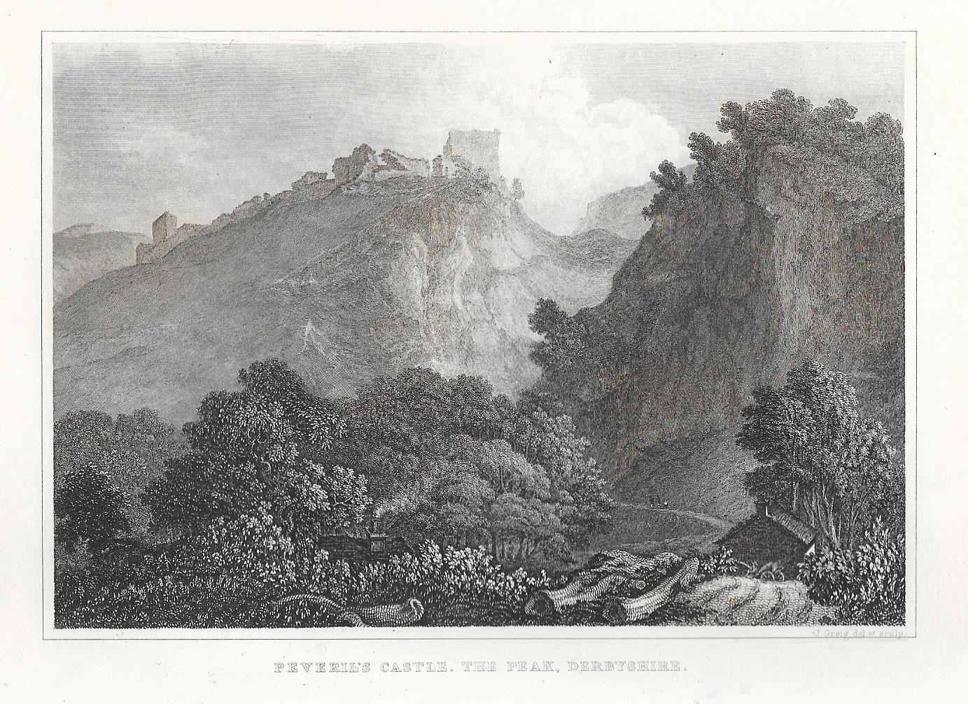 Peveril Castle Derbyshire antique print 1845 – Maps and Antique Prints