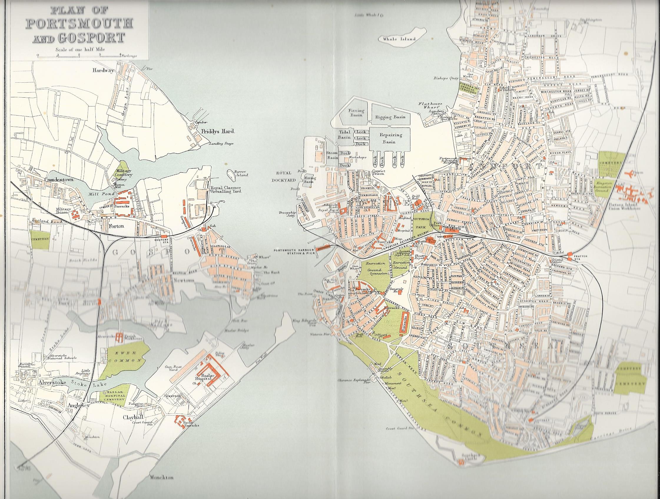 Portsmouth Gosport antique map – Maps and Antique Prints