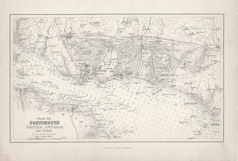 Portsmouth antique map published 1872