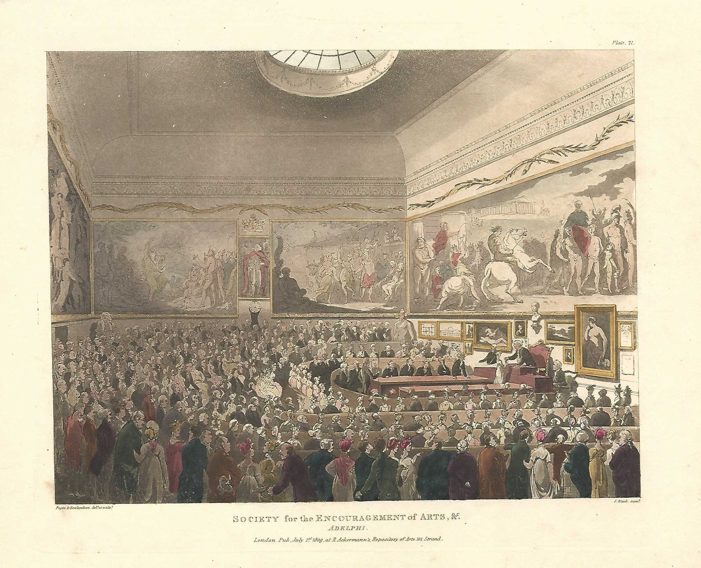 RSA Royal Society of Arts antique print published 1809