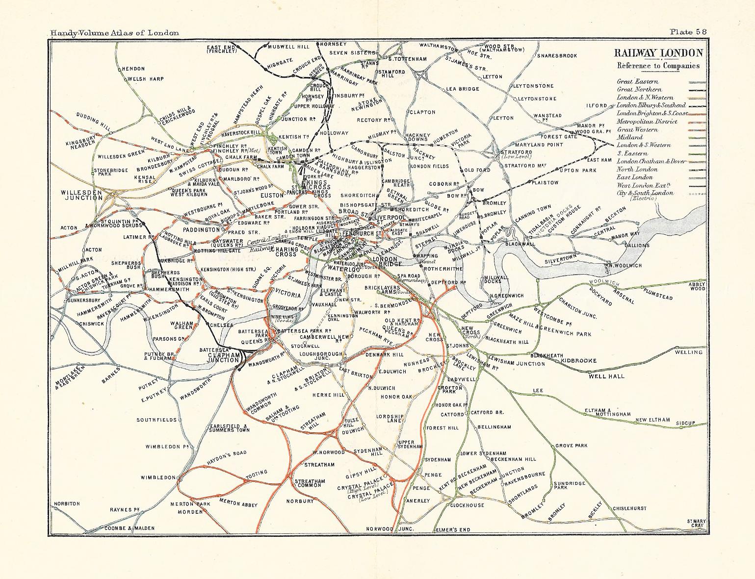 Railways map of London 1902 – Maps and Antique Prints