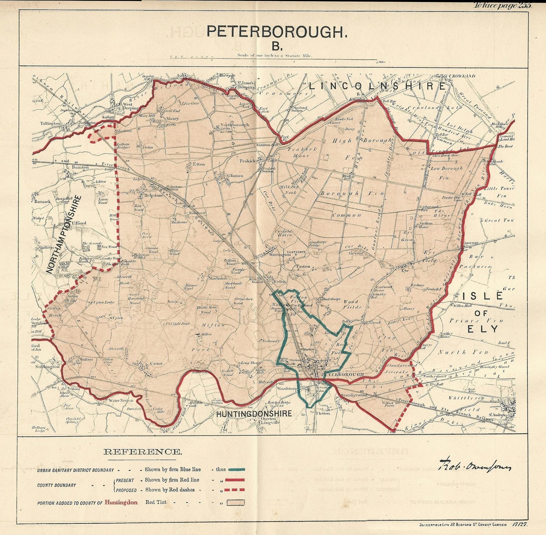 Peterborough antique map Ordnance Survey 1888 – Maps and Antique Prints