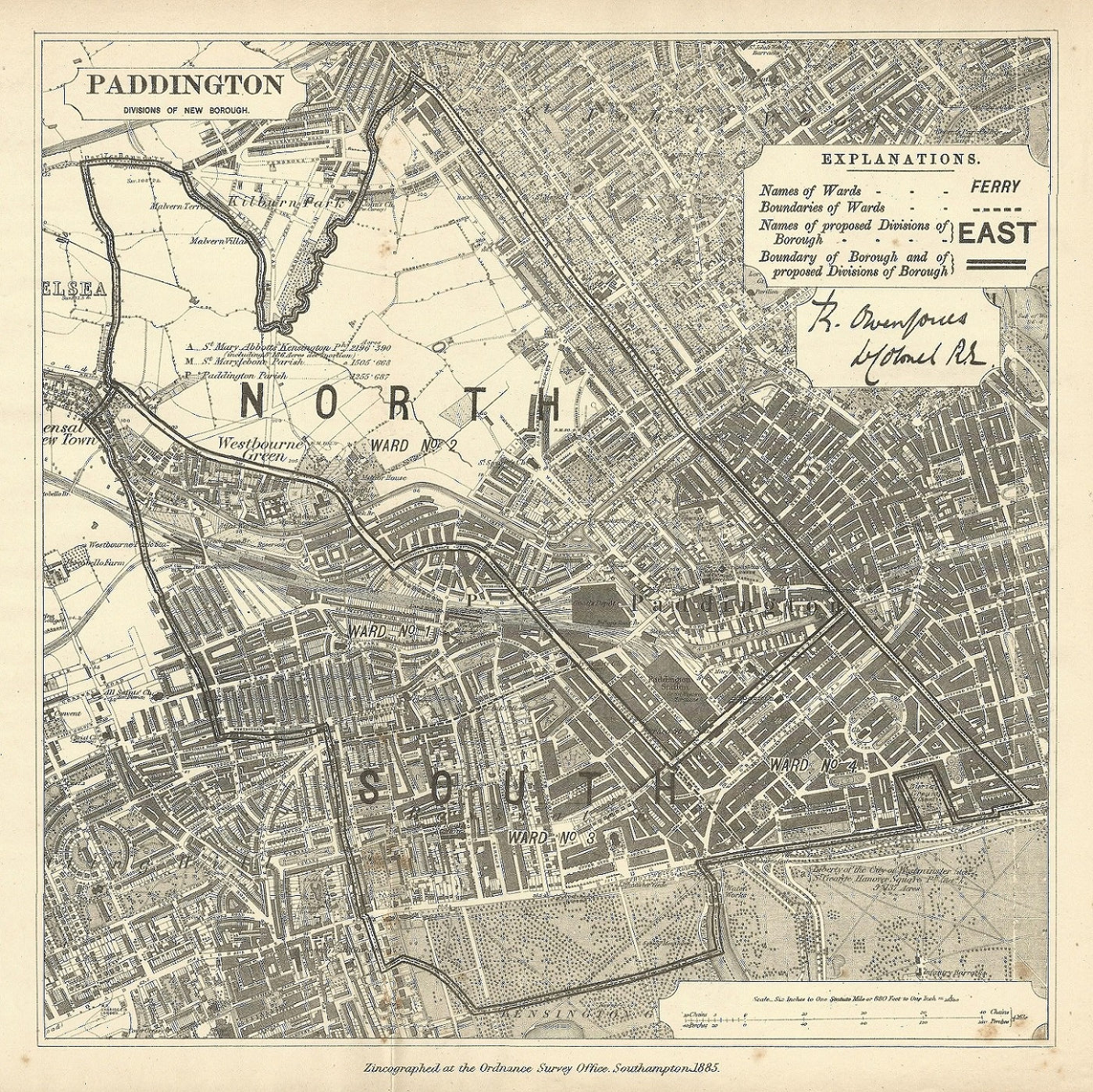 Paddington Ordnance Survey map Boundary Commission 1885