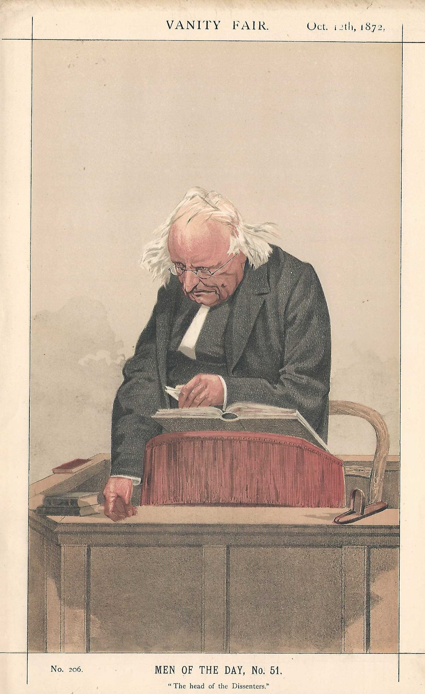 Thomas Binney Congregationalist minister antique print 1872