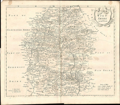 Wiltshire antique map by Robert Morden 1753