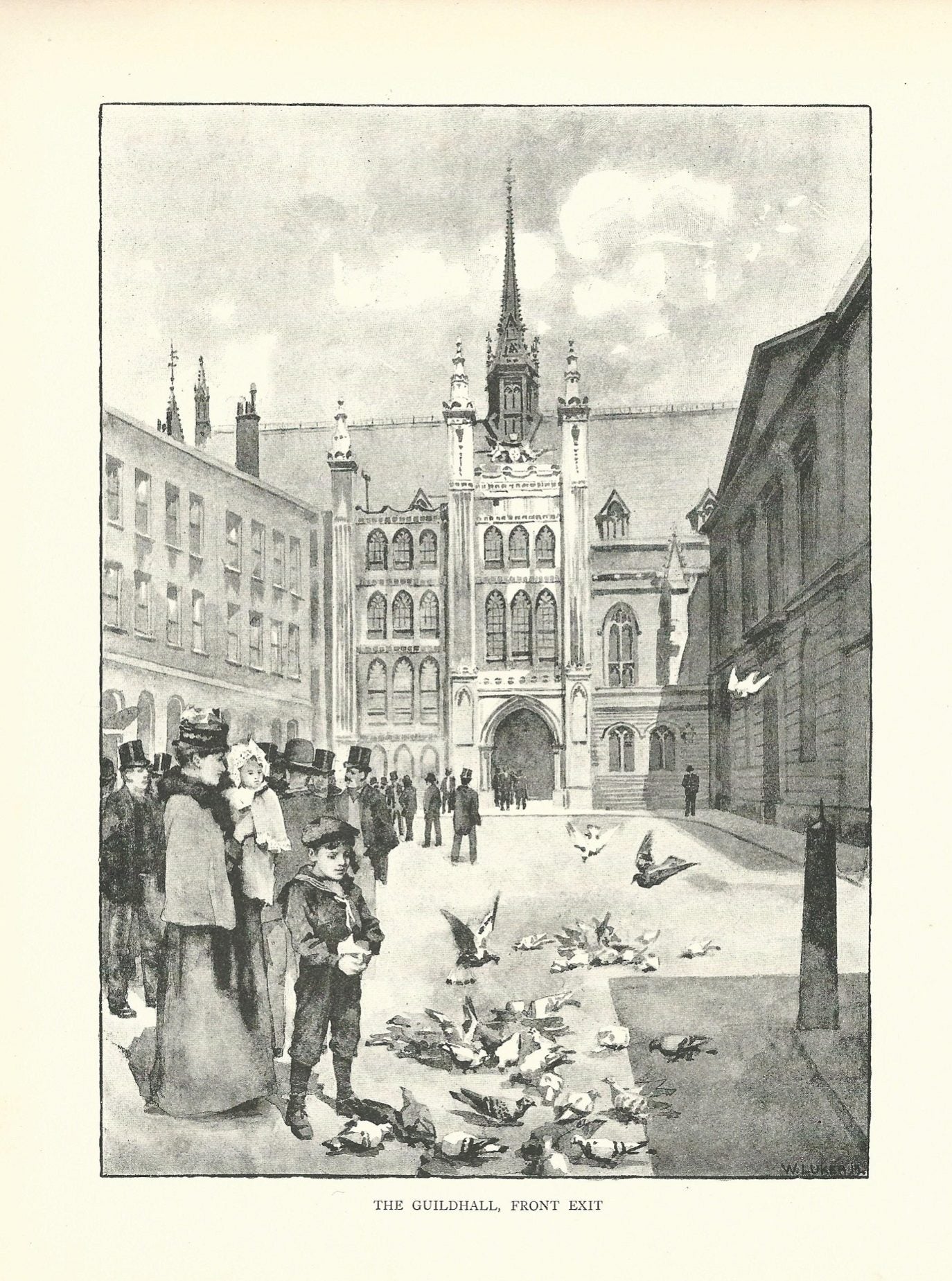 Guildhall City of London antique print published 1890