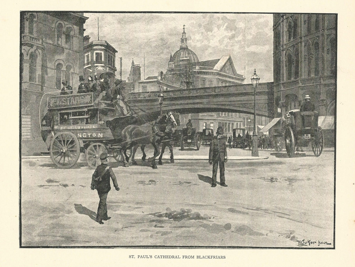 Blackfriars Railway Bridge and St Paul's Cathedral 1890