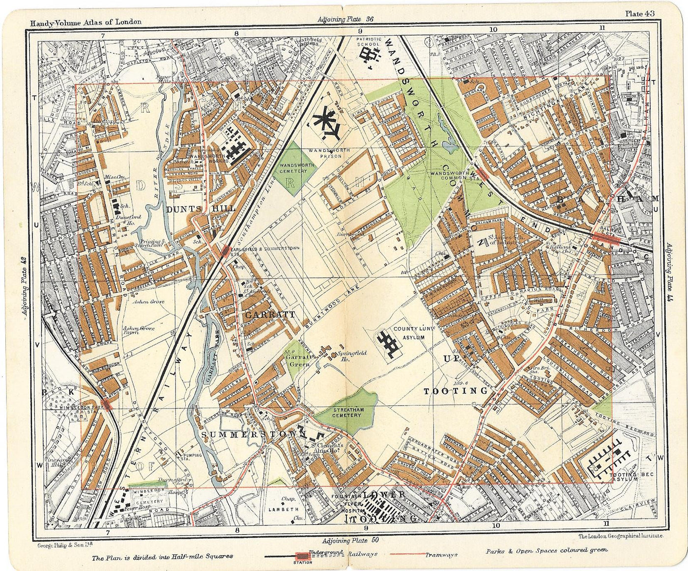 Wandsworth Common antique map