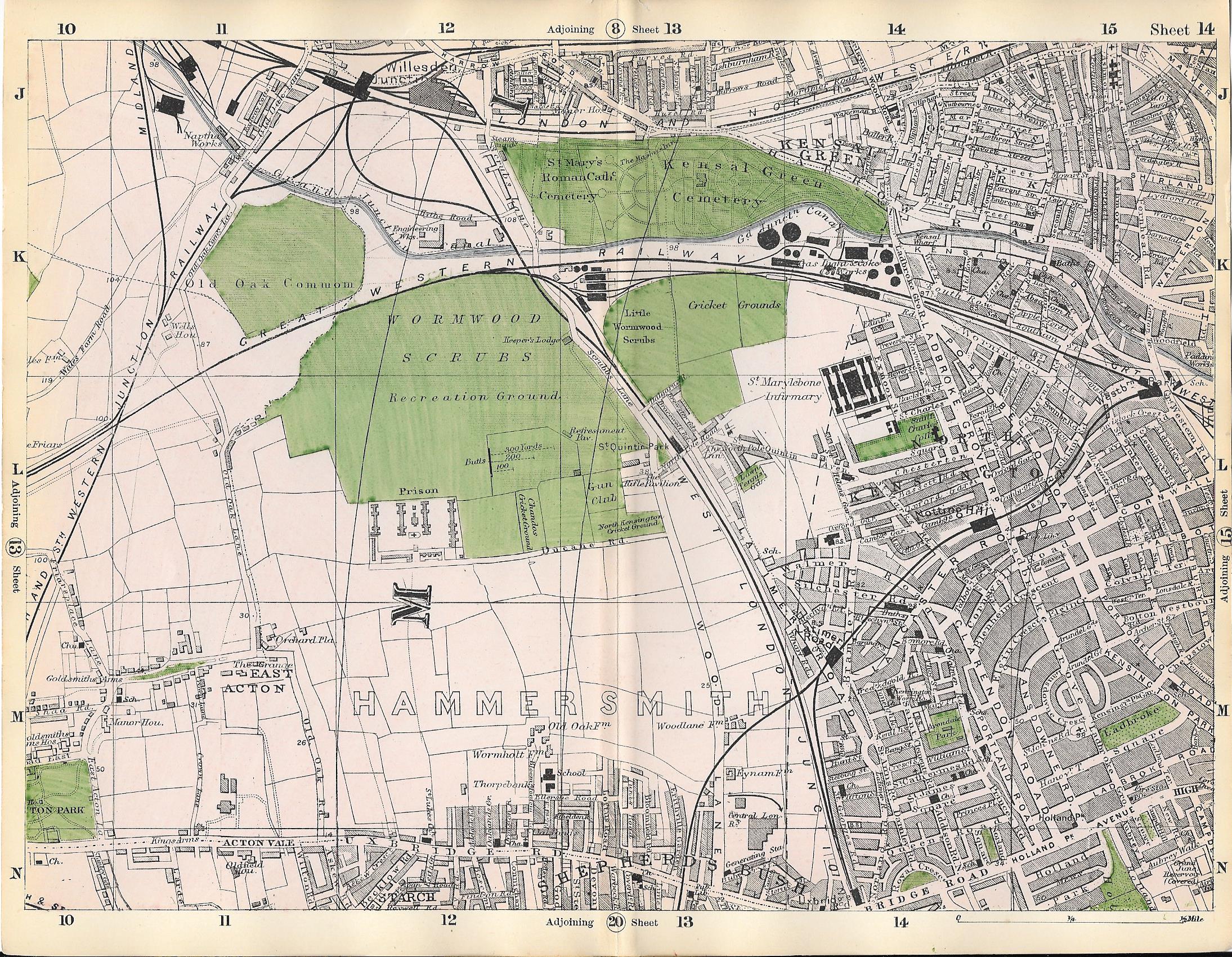 Wormwood Scrubs Antique Map Maps And Antique Prints   Wormwoods Scrubs Antique Map 1897 