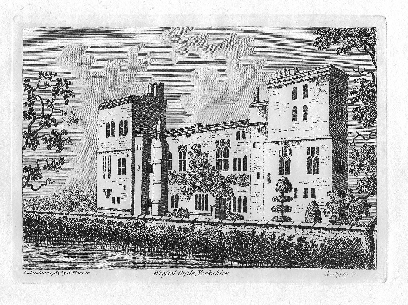 Wressle Castle aka Wressel Castle antique print