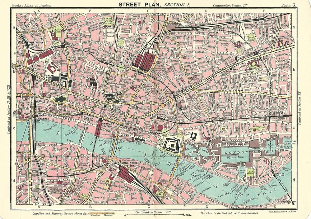 East End London Wapping Whitechapel Spitalfields antique map 1914 ...