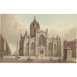 St Giles' Cathedral Edinburgh Scotland guaranteed antique print 1889