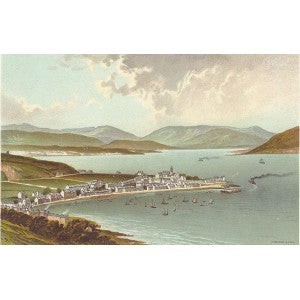 River Clyde above Gourock Scotland antique print 1889