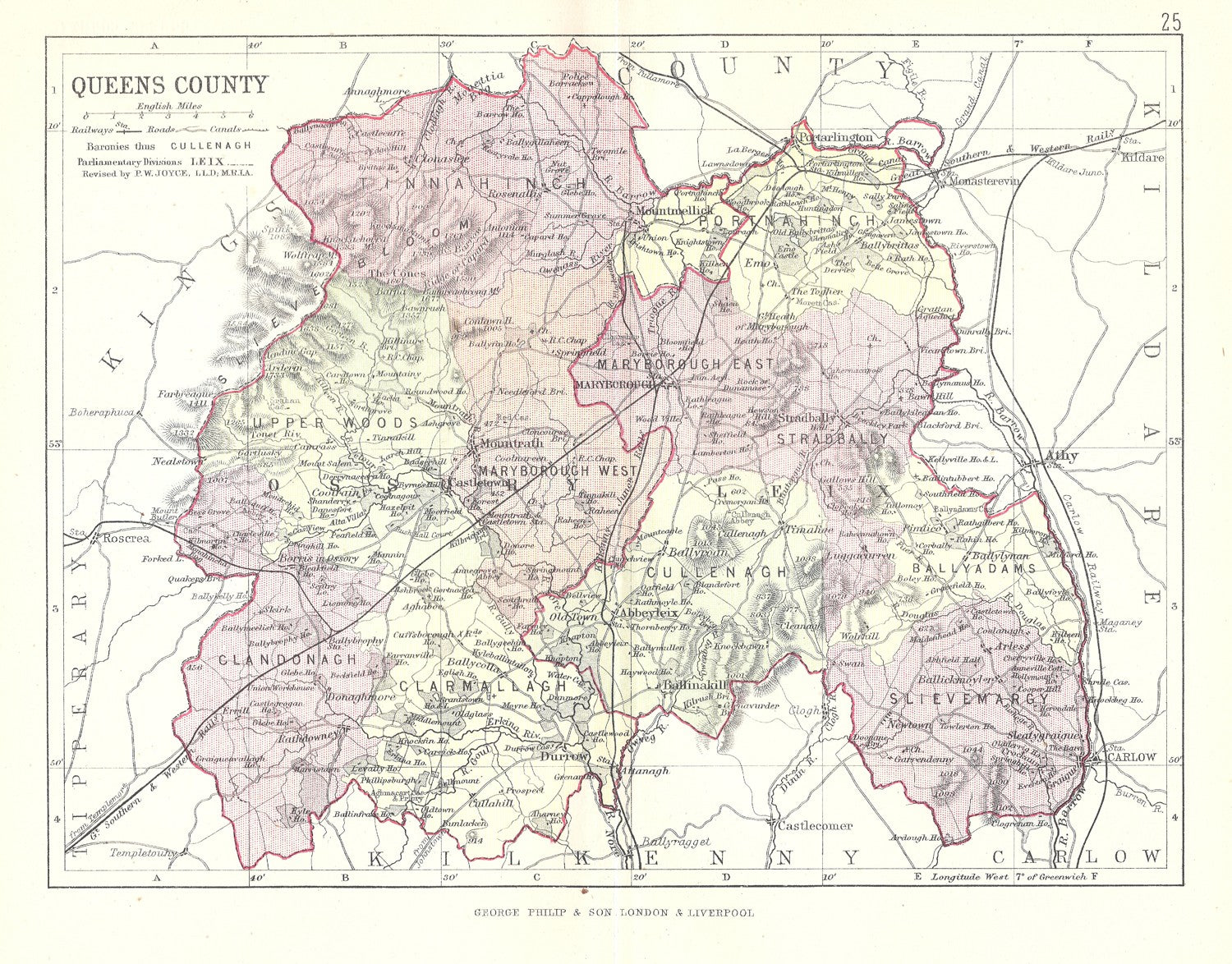 Queens County (Laois) Ireland antique map – Maps and Antique Prints
