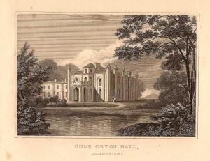 Coleorton Hall Leicestershire antique print 1847