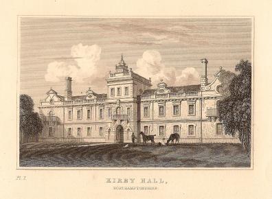 Kirby Hall Northamptonshire antique print 1847