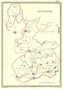 Lancashire parliamentary boundaries antique map published 1835
