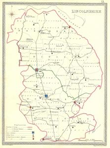 Lincolnshire parliamentary boundaries antique map 1835