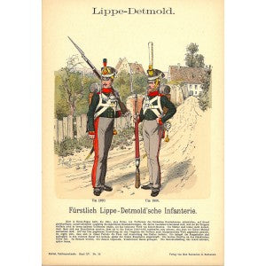 Lippe-Detmold German city infantry antique print by Richard Knotel