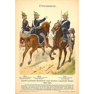 Prussian cavalry Richard Knotel antique print 1896