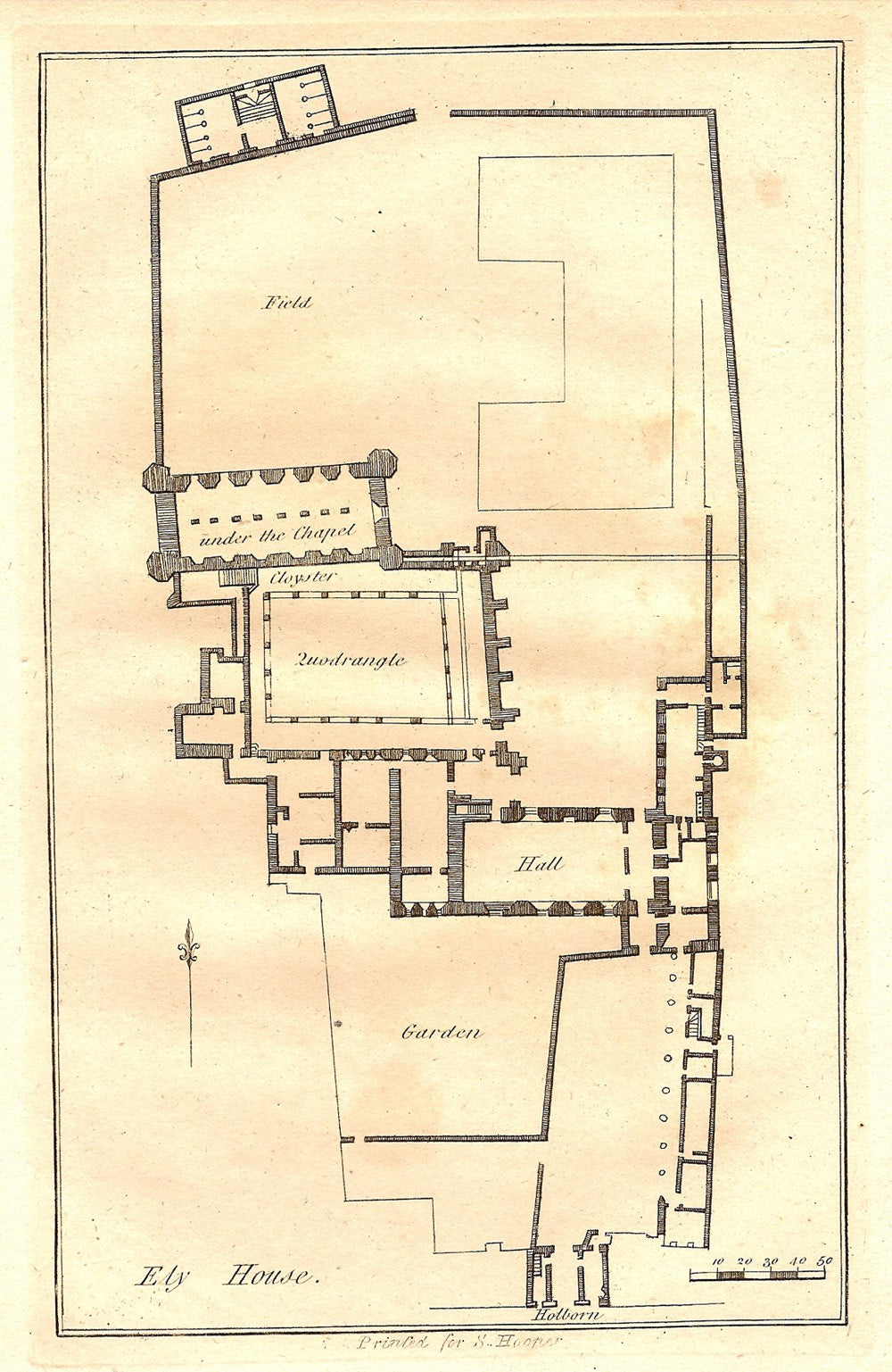 Ely House London antique plan 1784