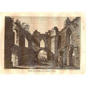 St Catherine's Chapel Artington Surrey antique print 1787