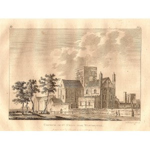 Winchester Church of St Cross Hampshire antique print