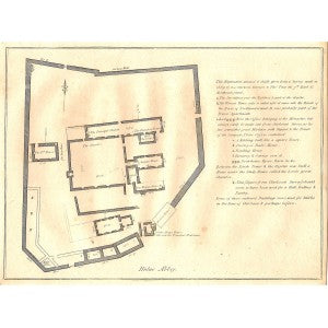 Hulne Abbey (Plan) Northumberland antique print 1785