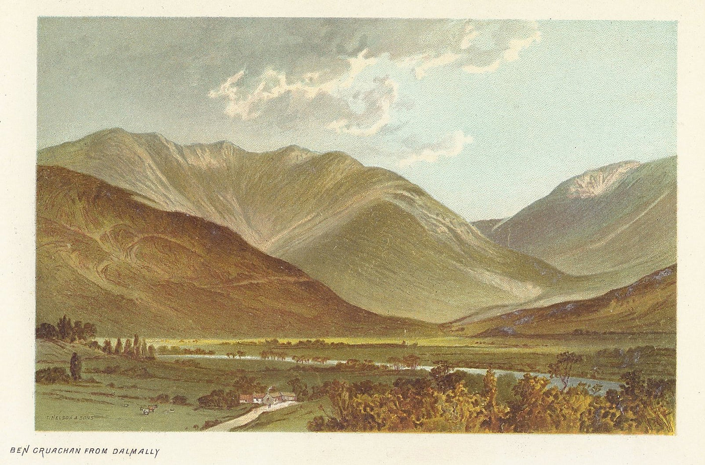 Ben Cruachan from Dalmally Scotland antique print