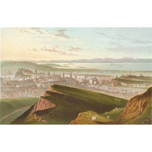 Arthur's Seat Edinburgh Scotland guaranteed antique print 1889